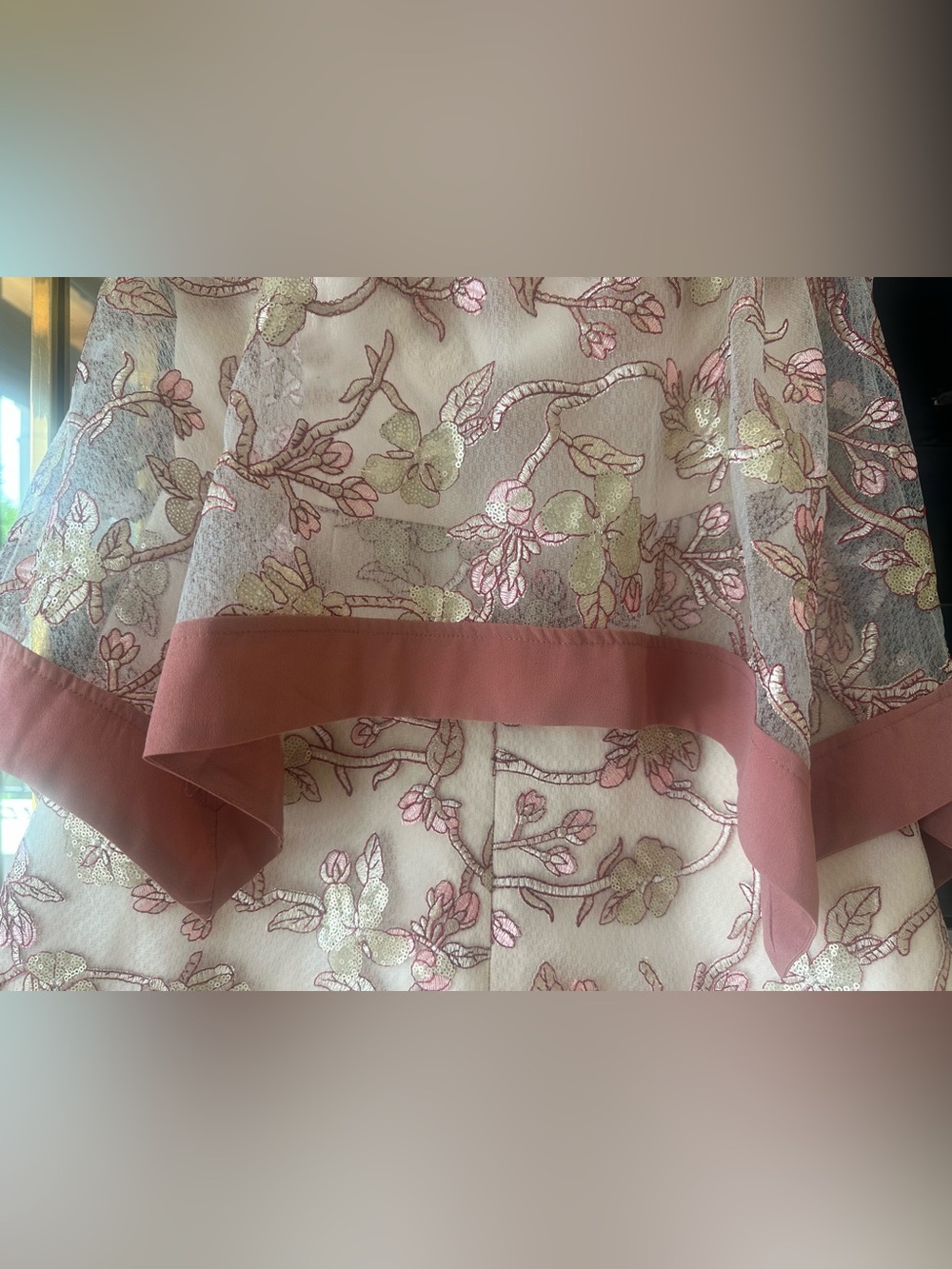 L'atiste NWOT Blush Pink Rose Gold Embroidered Off Shoulder Bodice Playsuit - Picture 5 of 9